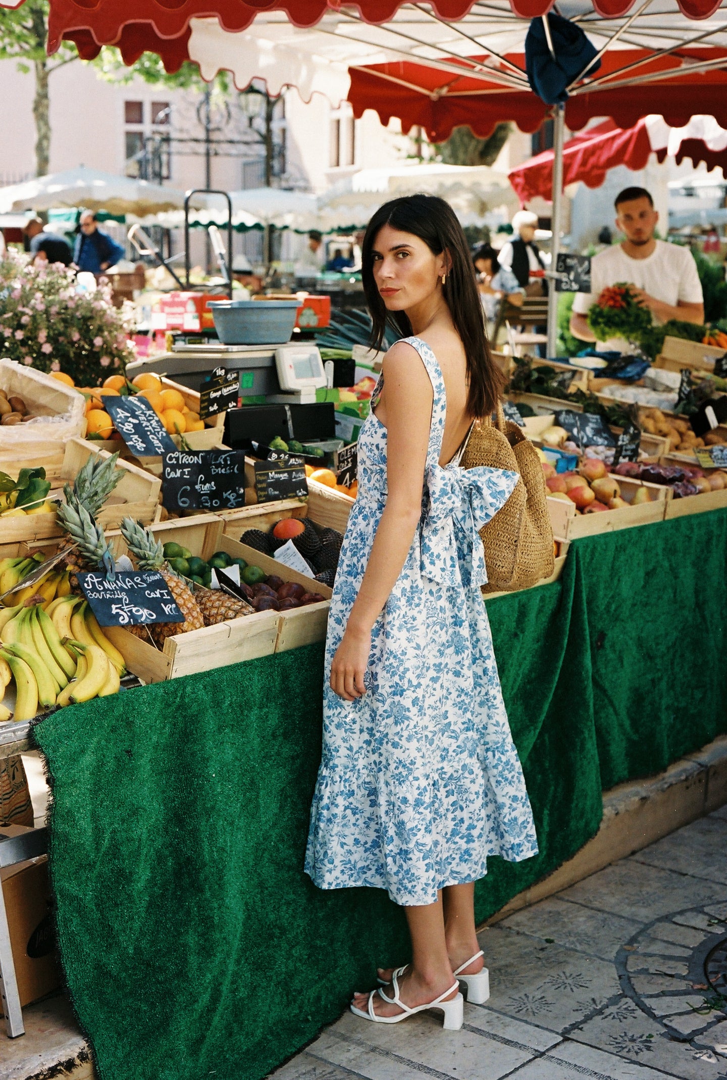 ROBE JEANNE - TOILE DE JOUY BLEU